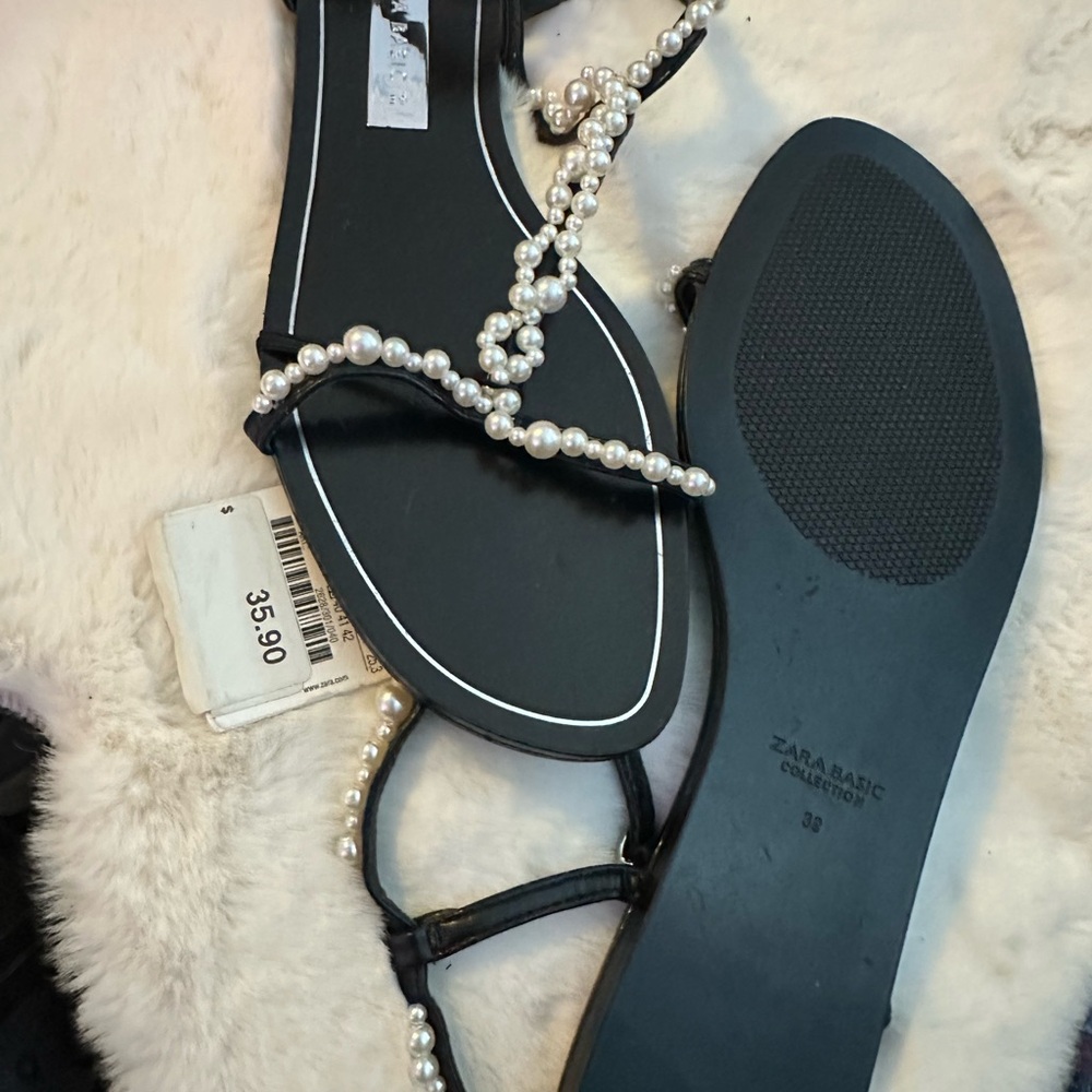 Zara Black Crystal Embellished Sandals